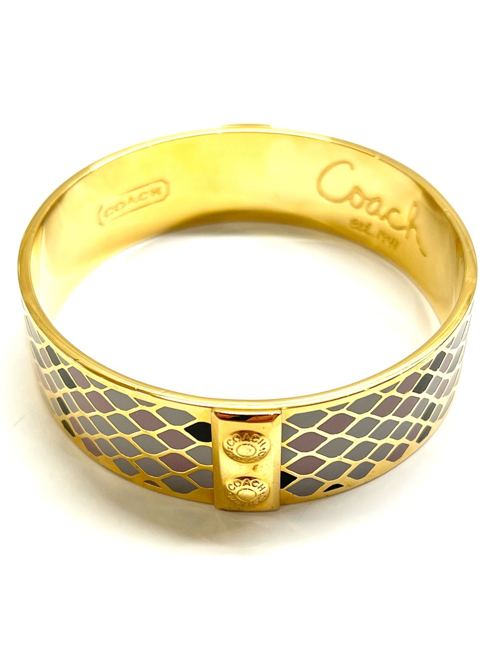 Coach Purple Snakeskin Bangle Bracelet NWT